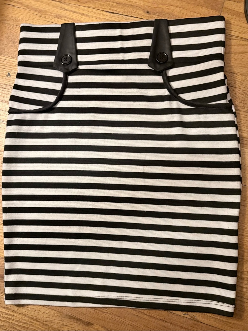 Striped Black and White Pencil Skirt